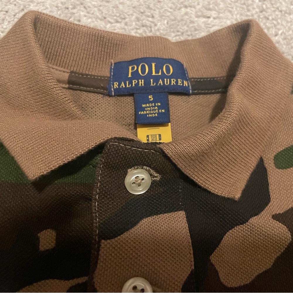 Polo Ralph Lauren Shirt Camouflage Boys size 5 like new - Picture 3 of 4